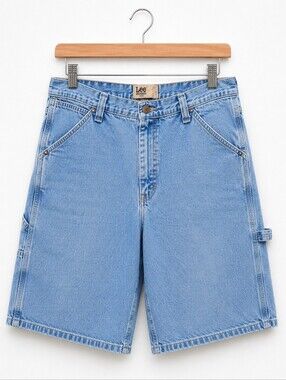 Lee Dungarees Carpenter Denim Shorts Men's Size 42 Light Wash 100% Cotton